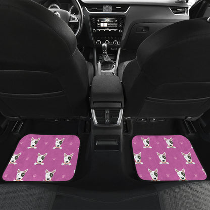 Bull Terrier Happy Print Pattern Car Floor Mats Front Back