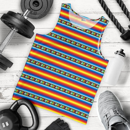 Mexican Blanket ZigZag Print Pattern Men Tank Top