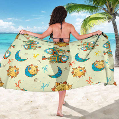 Pisces Pattern Print Design A03 Sarong Pareo Wrap