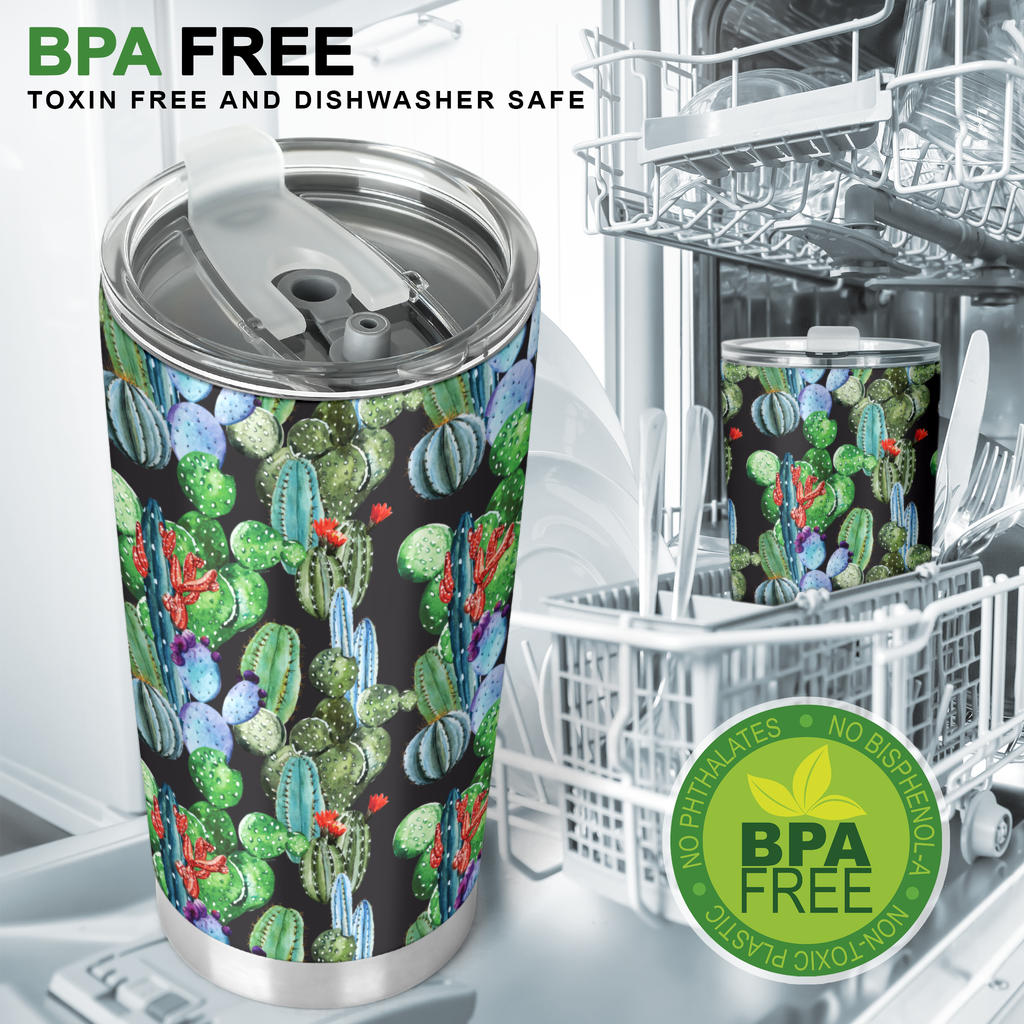 Cactus Watercolor Style Print Tumbler
