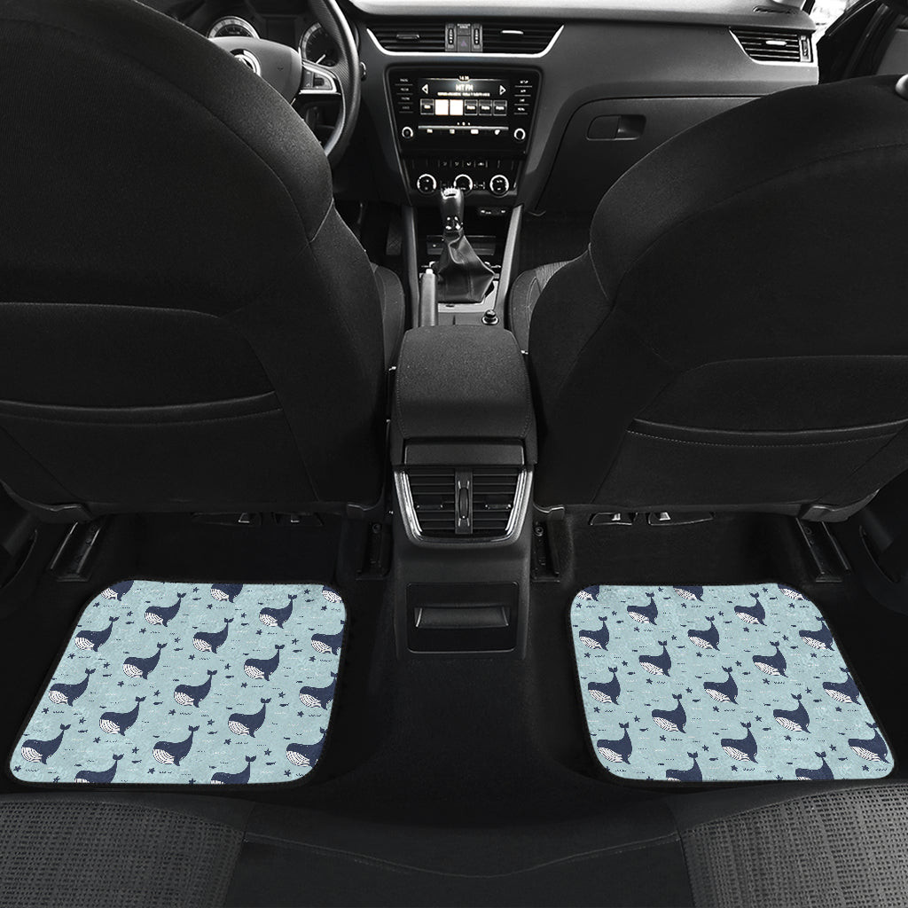 Whale Cute Design Themed Print Car Floor Mats Front Back