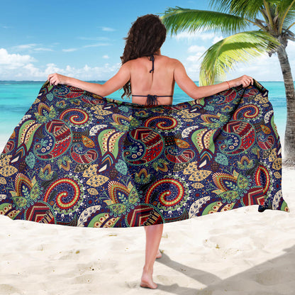 Paisley Boho Pattern Print Design A03 Sarong Pareo Wrap