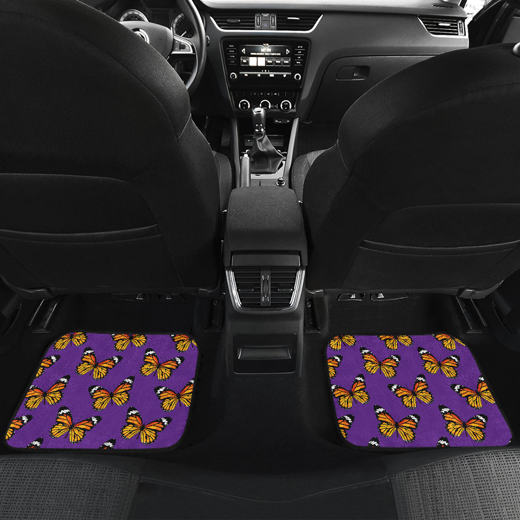 Monarch Butterfly Purple Print Pattern Car Floor Mats Front Back