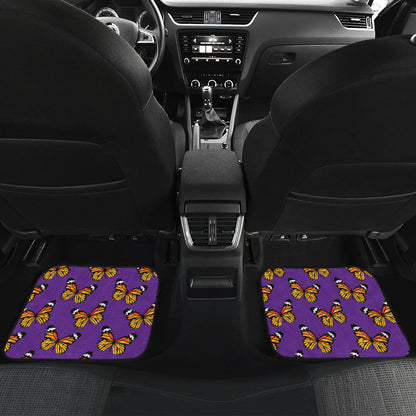 Monarch Butterfly Purple Print Pattern Car Floor Mats Front Back