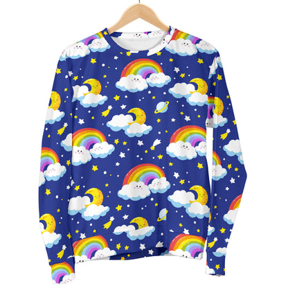 Rainbow Space Design Print Women Long Sleeve Sweatshirt