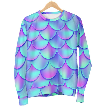 Mermaid Tail Design Print Pattern Women Long Sleeve Sweatshirt
