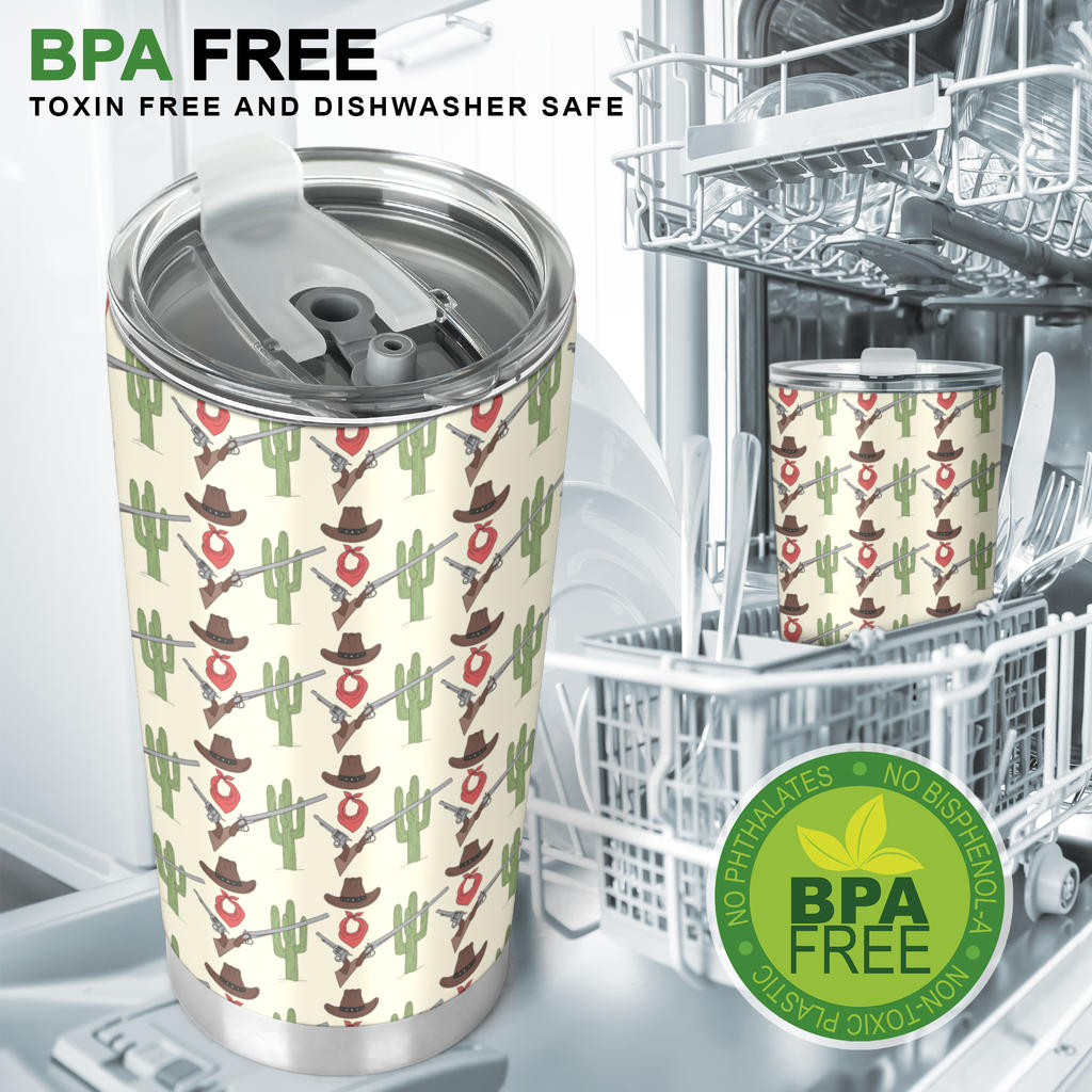 Western Cowboy Print Tumbler