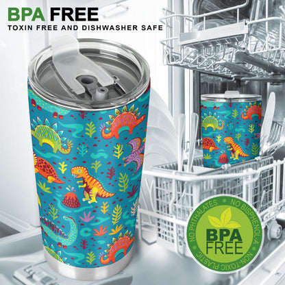 Dinosaur Cartoon Style Tumbler