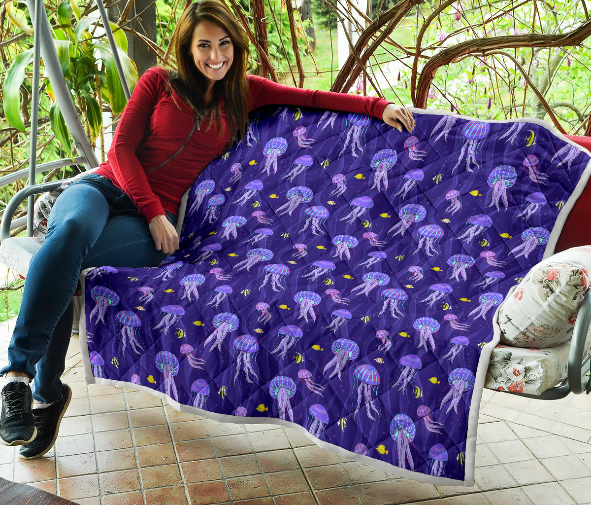 Jellyfish Style Print Quilt Bedspread