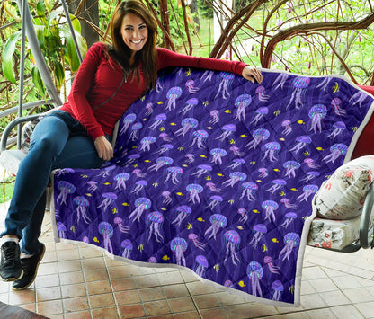 Jellyfish Style Print Quilt Bedspread