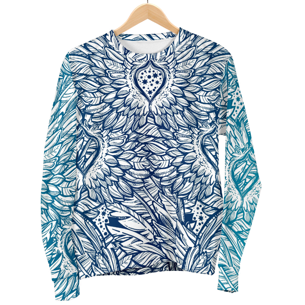 Angel Wings Boho Design Themed Print Men Long Sleeve Sweatshirt