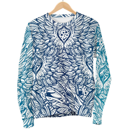 Angel Wings Boho Design Themed Print Men Long Sleeve Sweatshirt