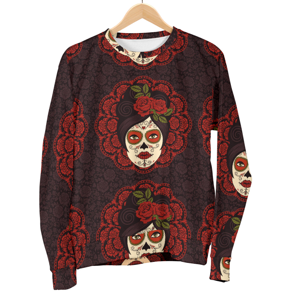 Day of the Dead Mexican Girl Women Long Sleeve Sweatshirt