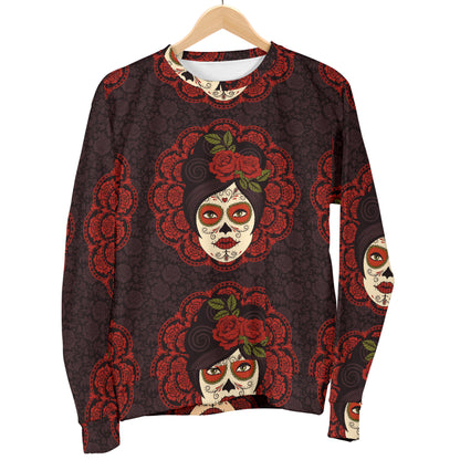 Day of the Dead Mexican Girl Women Long Sleeve Sweatshirt