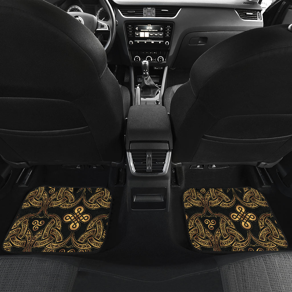 Celtic Knot Gold Design Car Floor Mats Front Back