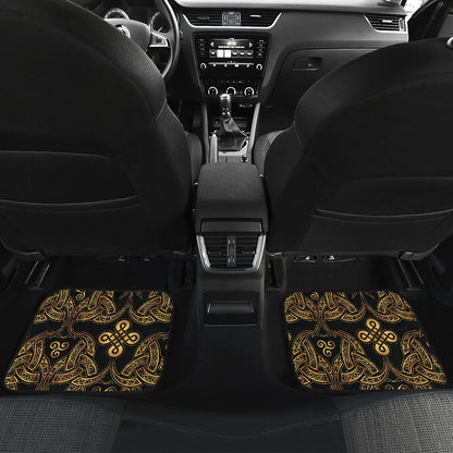 Celtic Knot Gold Design Car Floor Mats Front Back