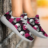 Pink Rose Skull Themed Print Athletic Shoes