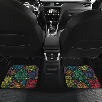 Chakra Mandala Print Pattern Car Floor Mats Front Back