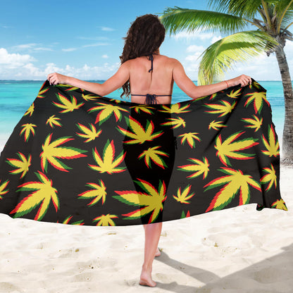 Pot Leaf Pattern Print Design A02 Sarong Pareo Wrap