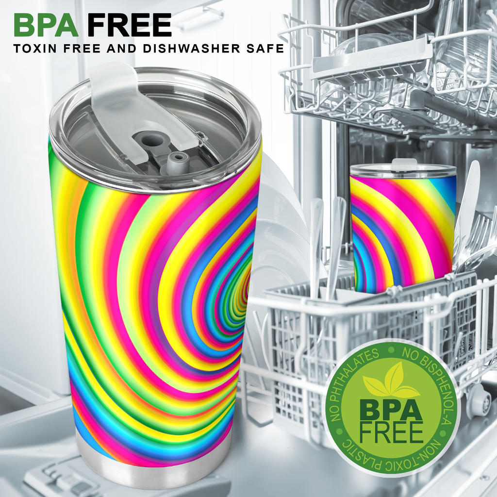 Vortex Twist Swirl Rainbow Design Tumbler