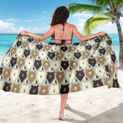 Bear Pattern Print Design 04 Sarong Pareo Wrap