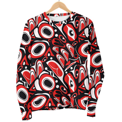 Totem Pole Texture Design Men Long Sleeve Sweatshirt