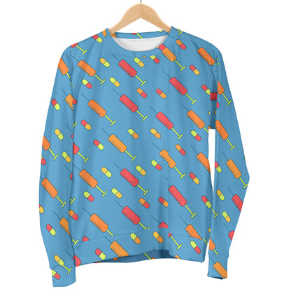 Phlebotomist Medical Pattern Men Long Sleeve Sweatshirt