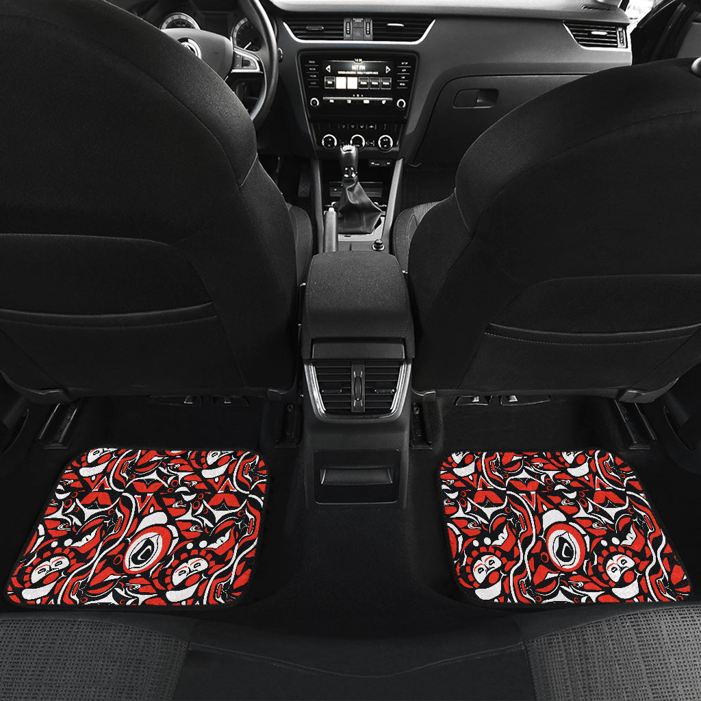 Native North American Themed Print Car Floor Mats Front Back
