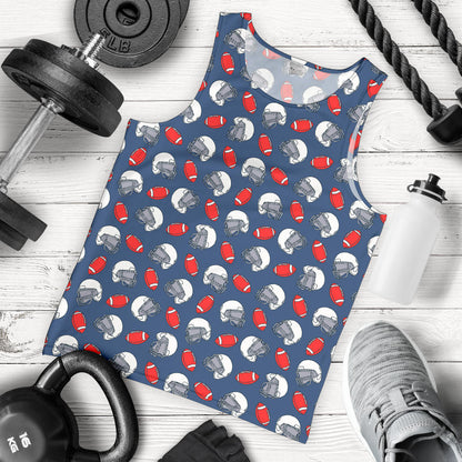 American Football Helmet Design Pattern Men Tank Top