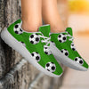 Soccer Ball Green Backgrpund Print Athletic Shoes