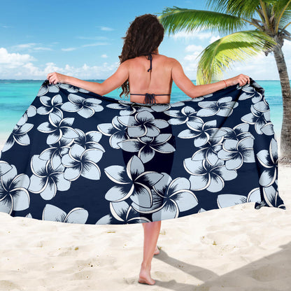 Plumeria Pattern Print Design A02 Sarong Pareo Wrap