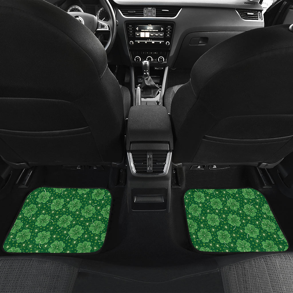 Shamrock Design Print Car Floor Mats Front Back