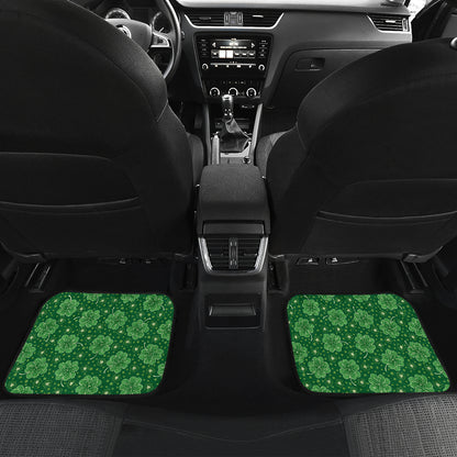Shamrock Design Print Car Floor Mats Front Back