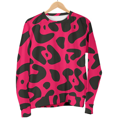 Cheetah Pink Print Pattern Men Long Sleeve Sweatshirt