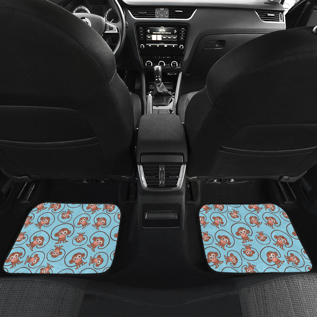 Monkey Cute Design Themed Print Car Floor Mats Front Back