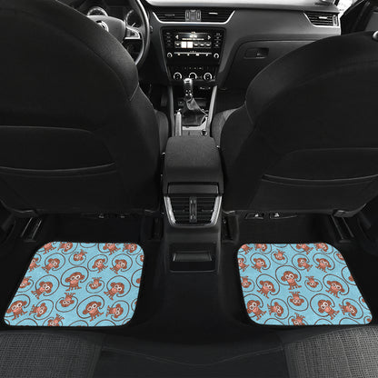 Monkey Cute Design Themed Print Car Floor Mats Front Back