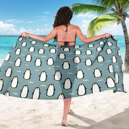 Penguin Pattern Print Design A02 Sarong Pareo Wrap
