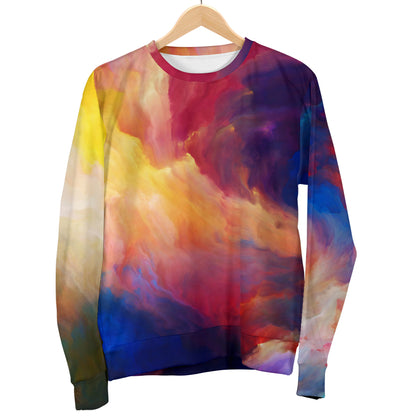 Vortex Twist Swirl Water Color Design Men Long Sleeve Sweatshirt