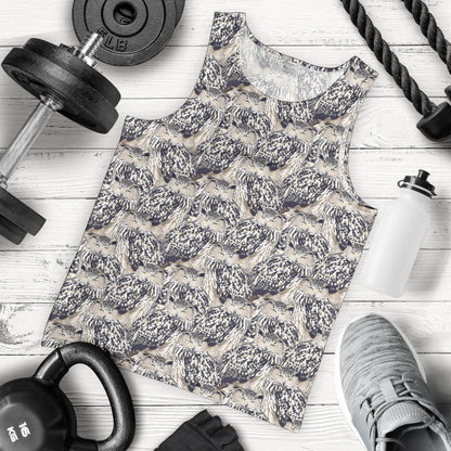 Owl Realistic Themed Design Print Men Tank Top
