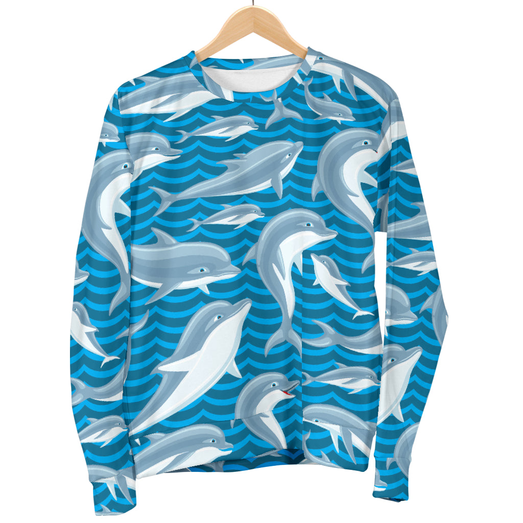 Dolphin Cute Print Pattern Women Long Sleeve Sweatshirt