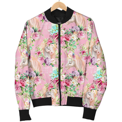 Unicorn Princess with Rose Men Bomber Jacket