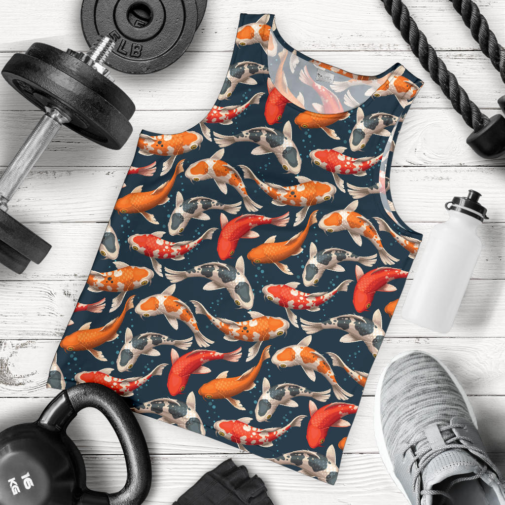 Koi Carp Cute Design Themed Print Men Tank Top