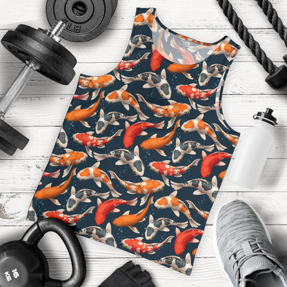 Koi Carp Cute Design Themed Print Men Tank Top