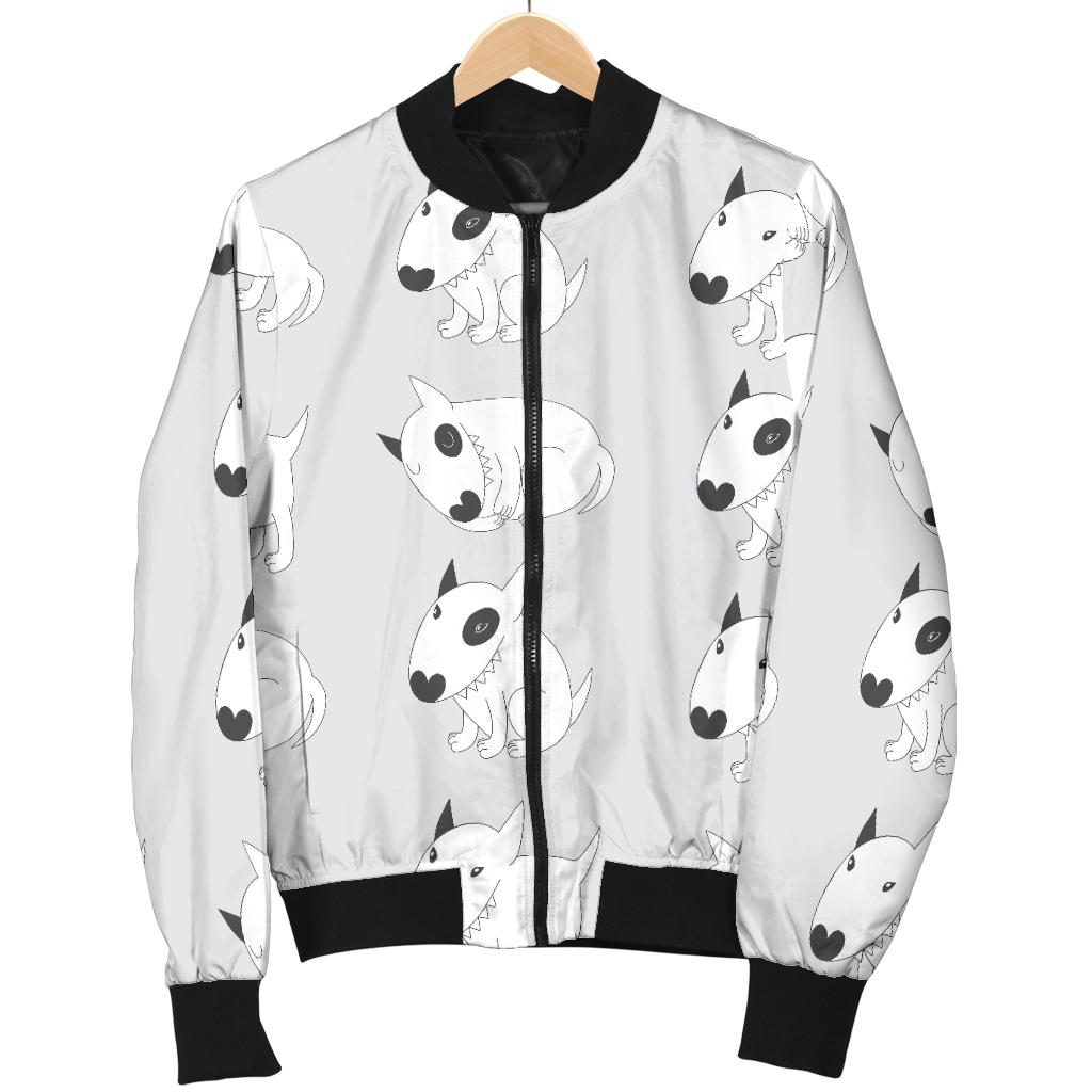 Bull Terrier hand draw Print Pattern Men Bomber Jacket