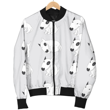 Bull Terrier hand draw Print Pattern Men Bomber Jacket