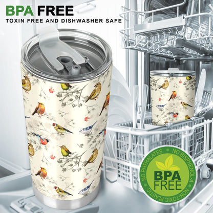 Bird Watercolor Design Pattern Tumbler