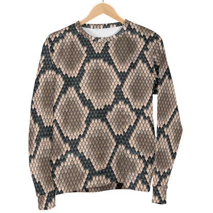 Snake Skin Design Print Men Long Sleeve Sweatshirt