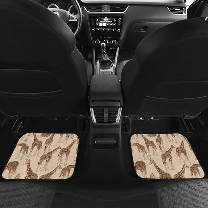 Giraffe Pattern Design Print Car Floor Mats Front Back
