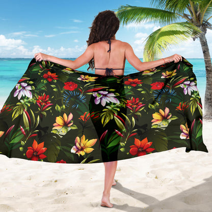 Magnolia Pattern Print Design 02 Sarong Pareo Wrap