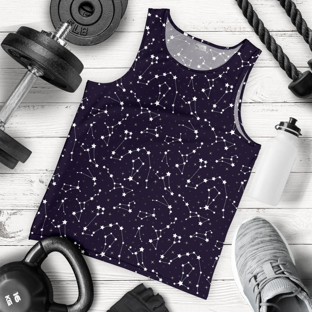 Zodiac Star Pattern Design Print Men Tank Top